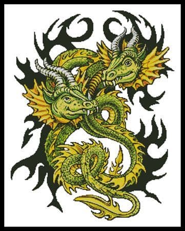 Artistic Dragons by Artecy printed cross stitch chart